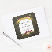 黒板金ゴールドシルバースターズDIYありがとう スクエアシール (封筒)