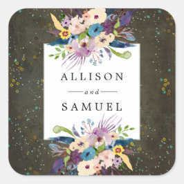 黒板金ゴールドシルバー星個人の好意シール スクエアシール