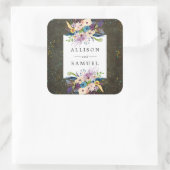 黒板金ゴールドシルバー星個人の好意シール スクエアシール (バッグ)