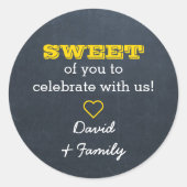 黒板金ゴールドスイートトリートバッグシール ラウンドシール (正面)