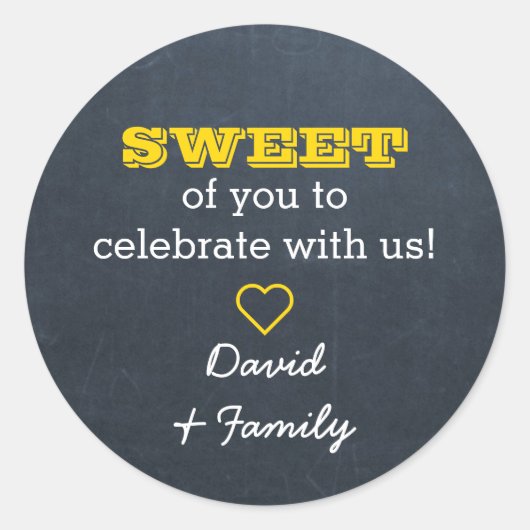 黒板金ゴールドスイートトリートバッグシール ラウンドシール (正面)