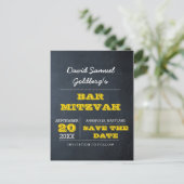 黒板金ゴールドバー（ユダヤ教の）バル・ミツバー日付を保存 案内ポストカード (スタンド正面)