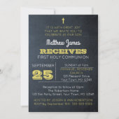 黒板金ゴールドファーストコミューン招待状 招待状 (正面)