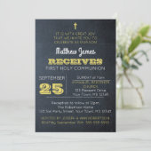 黒板金ゴールドファーストコミューン招待状 招待状 (スタンド正面)