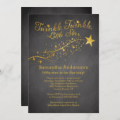 黒板金ゴールドリトルスターベビーシャワー招待状 招待状 (正面/裏面)