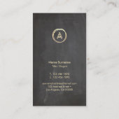 黒板金ゴールド円モモダンノグラム縦 名刺 (裏面)