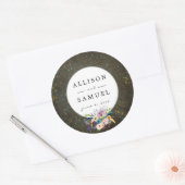 黒板金ゴールド銀の星コンステレーション結婚の ラウンドシール (封筒)