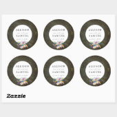 黒板金ゴールド銀の星コンステレーション結婚の ラウンドシール (シート)