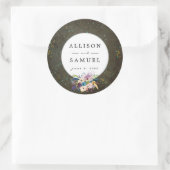 黒板金ゴールド銀の星コンステレーション結婚の ラウンドシール (バッグ)