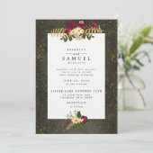 黒板金ゴールド銀の星コンステレーション結婚の 招待状 (スタンド正面)