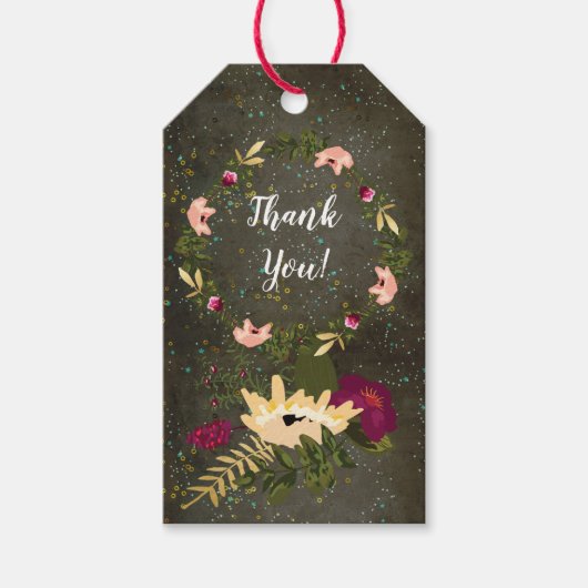 黒板金ゴールド銀星星座スカイ ギフトタグ (正面)