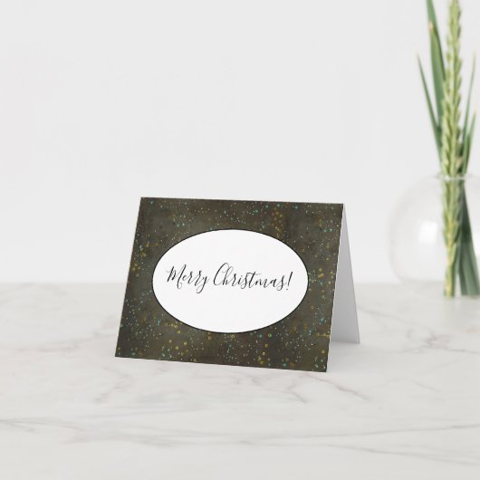 黒板金ゴールド銀星星座スカイ ノートカード (正面)