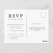 黒板金ゴールド銀星星座RSVP ポストカード (裏面)