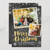 黒板金ゴールド雪 シーズンカード (正面/裏面)