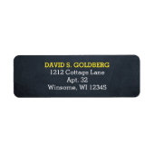 黒板金ゴールド パーソナライズされた ラベル (正面)