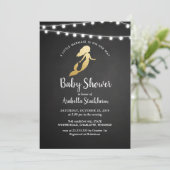 黒板金フェイク箔マーメイドベビーシャワー 招待状 (スタンド正面)