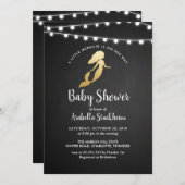 黒板金フェイク箔マーメイドベビーシャワー 招待状 (正面/裏面)