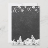 黒板雪の冬のリハーサルディナー 招待状 (裏面)