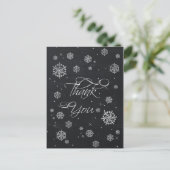 黒板雪片ブライダルシャワーサンキューカード ポストカード (スタンド正面)