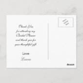 黒板雪片ブライダルシャワーサンキューカード ポストカード (裏面)