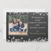 黒板雪片家族の写真クリスマス シーズンカード (正面)