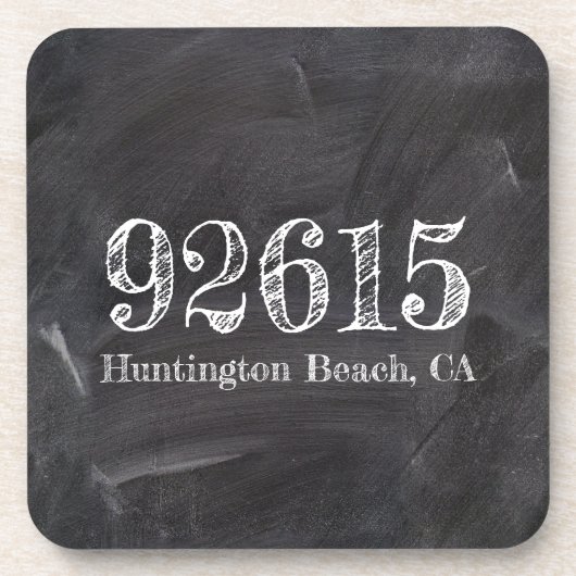 黒板風の郵便番号コースターセット コースター (正面)