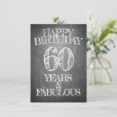 黒板風のHappy Birthday - 60歳の誕生日おめでとう (スタンド正面)