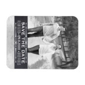 黒板風デザインのSave the Dateシンプルウェディングフォト マグネット (横)