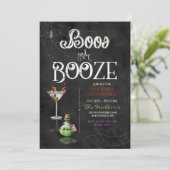 黒板風ハロウィンパーティー Boos & Booze カクテルパーティー 招待状 (スタンド正面)