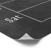 黒板風ファミリー週間モノグラムカレンダー ポスター (角)