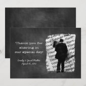 黒板風フォト感謝カード サンキューカード (正面/裏面)