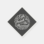 黒板食べ飲み物とビーパー結婚した紙ナプキン スタンダードカクテルナプキン (角)