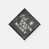 黒板食べ飲み物と怖くなれハローウィンパーティ スタンダードカクテルナプキン (角)