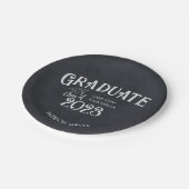 黒板高校写真卒業パーティー ペーパープレート (アングル)