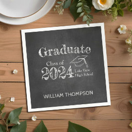 黒板高校写真卒業 スタンダードカクテルナプキン