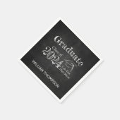 黒板高校写真卒業 スタンダードカクテルナプキン (角)