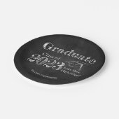 黒板高校写真卒業 ペーパープレート (アングル)