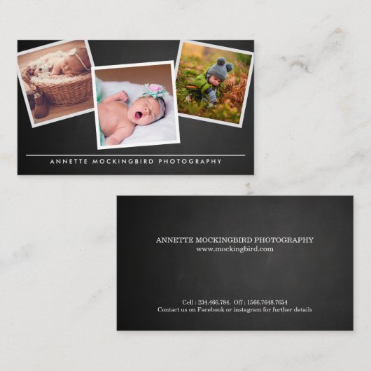 黒板3の組み立てられた写真|の写真撮影 名刺 (正面/裏面)