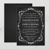 黒板 おしゃれ タイポグラフィー 結婚式招待状 招待状 (正面/裏面)