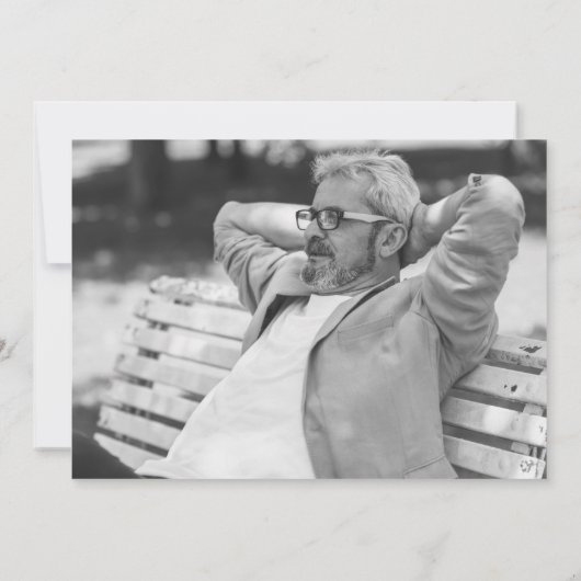 黒板|の古く及び新しい写真の驚きの誕生日 招待状 (裏面)