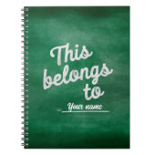 黒板 アルファベット 編集可能 名前ラベル ノートブック (正面)