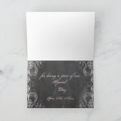 黒板 アンティーク ピンク フローラル ありがとう カード (内部)