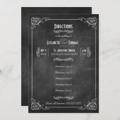 黒板 アートデコ 方向 案内カード 招待状 (正面/裏面)