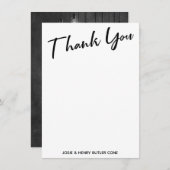 黒板 エジソン電球 モダン サンクス スクリプト サンキューカード (正面/裏面)