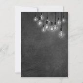 黒板 エジソン ライト モダン サンクス スクリプト サンキューカード (裏面)