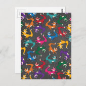 黒板 カラフルなキツネ ポストカード (正面/裏面)