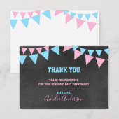 黒板 サンキュー 性別発表 ベビーシャワー 招待状 (正面/裏面)