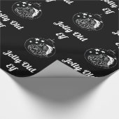 黒板 – サンタ – 黒 ラッピングペーパー (角)