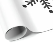 黒板 – スノーフレーク – 黒/白 ラッピングペーパー (ロールコーナー)