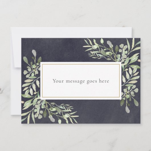 黒板 ソフト 春の緑 あなたのメッセージ サンキューカード (正面)